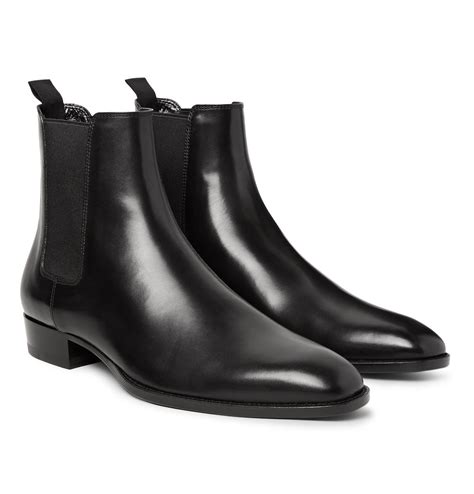 saint laurent leather chelsea boots.